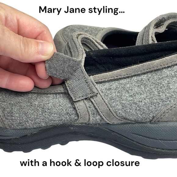 LL Bean Women's Grey Wool Mary Jane Clogs Shoes Comfort Slip Ons Sz 8.5M - Picture 10 of 15